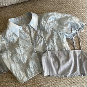 Puff Sleeve Cropped Blouse